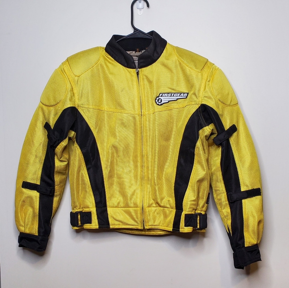 Women's First Gear Motorcycle Jacket Small Yellow Hypertex SAFE